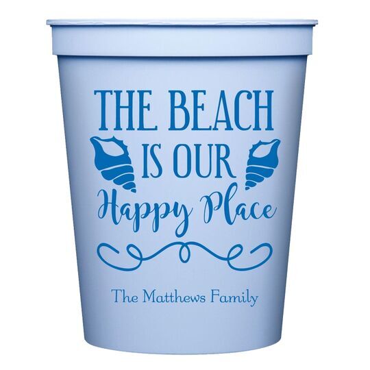 The Beach Is Our Happy Place Stadium Cups